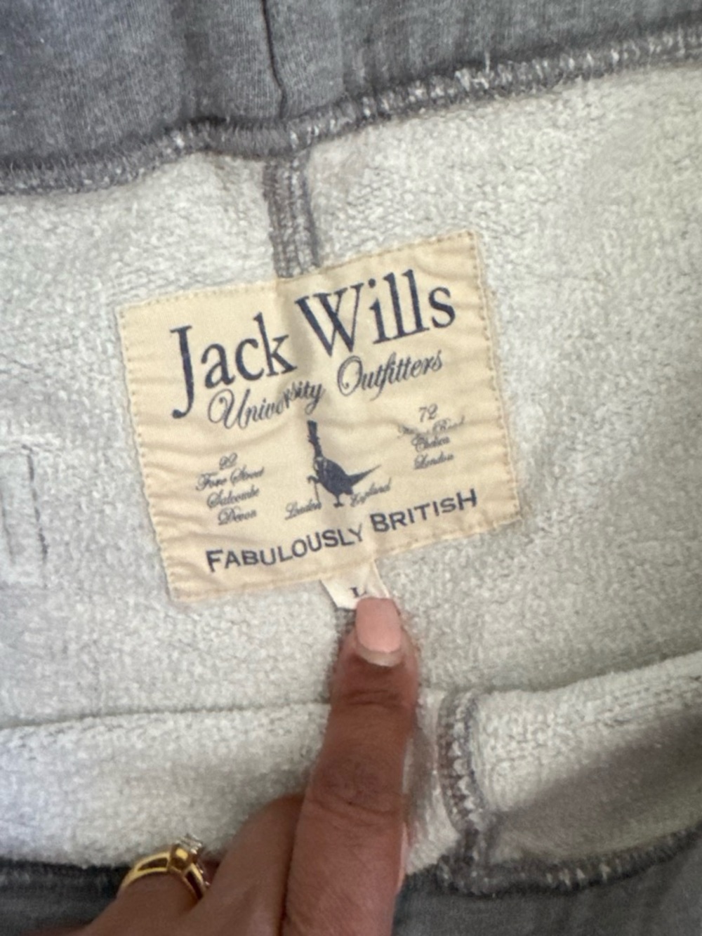 Jack Wills Grey Hoodie with Cream Label